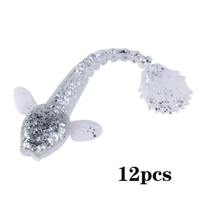 Sougayilang Soft Lure 4.5g 3.5in 90mm 12PCS/Lot Fishing Swimbait Lure Set Tail Worm Saltwater/Freshwater Fishing Baits