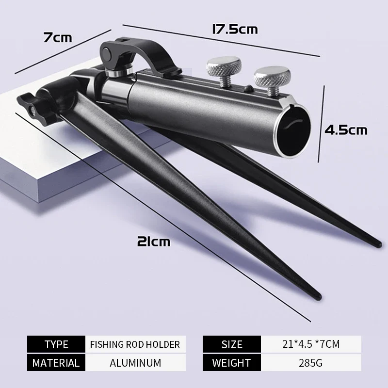 Shawto 2.1M Stainless Steel Thickened Telescopic Fishing Rod Holder 7 Section Bracket Rack Pole Stand Fishing Tools