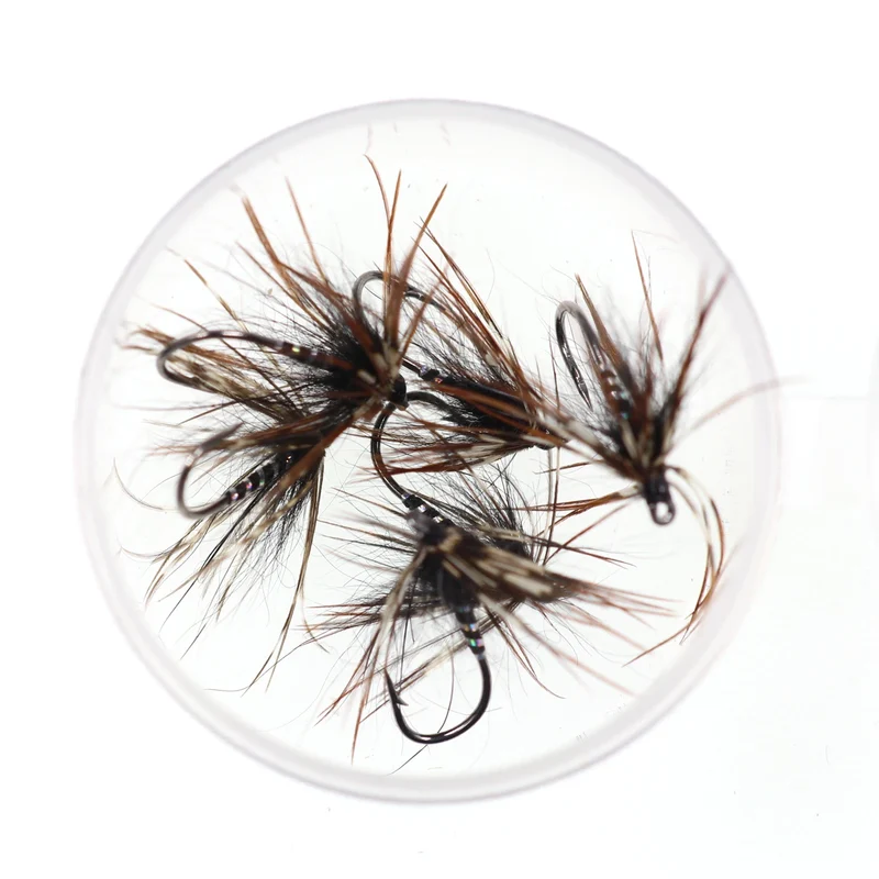 Vampfly 8PCS Size #12 Tenkara Nymph Wet Fly Trout Fishing Fly Soft Hackle Spider Trout Flies Bait Lures Black Orange Yellow