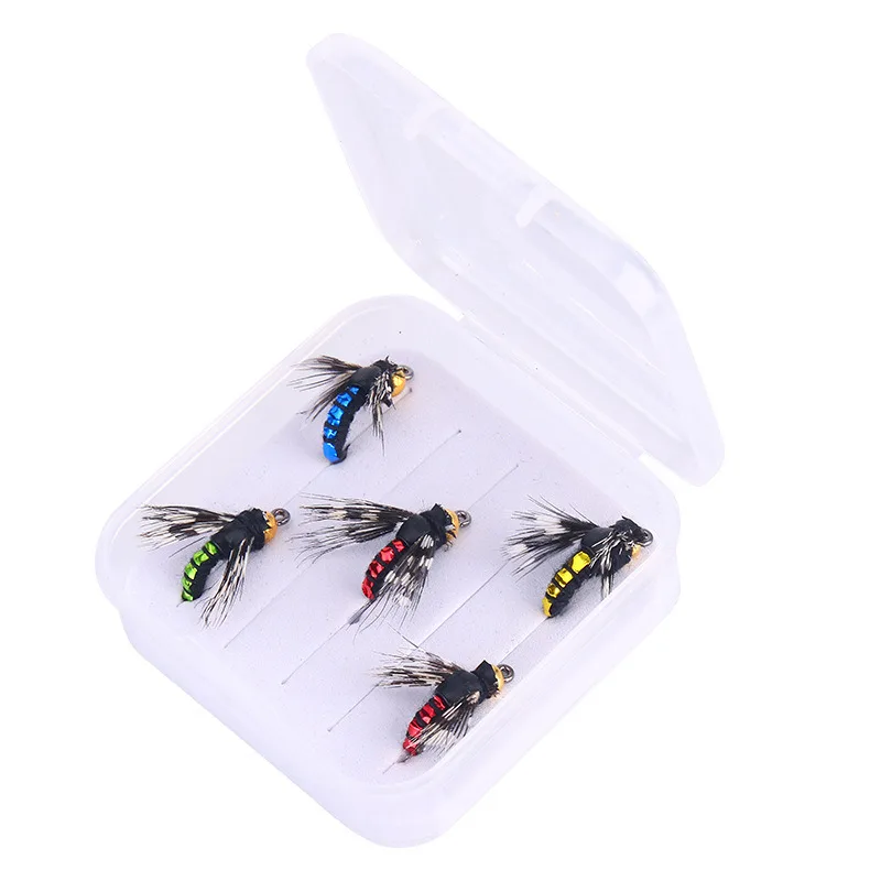 5/10pcs Brass Bead Head Fast Sinking Nymph Scud Fly Bug Worm Trout Fishing Flies Artificial Insect Fishing Bait Lure