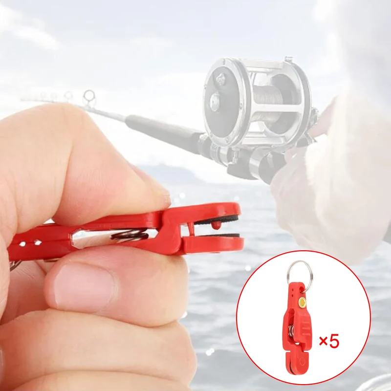 5 Pieces Heavy Tension Snap Release Clips for Weight Boat Fishing Downrigger with Key Ring for Kite Weight Downrigger