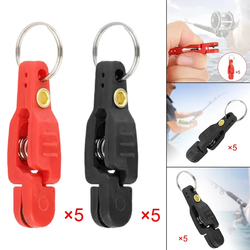 5 Pieces Heavy Tension Snap Release Clips for Weight Boat Fishing Downrigger with Key Ring for Kite Weight Downrigger