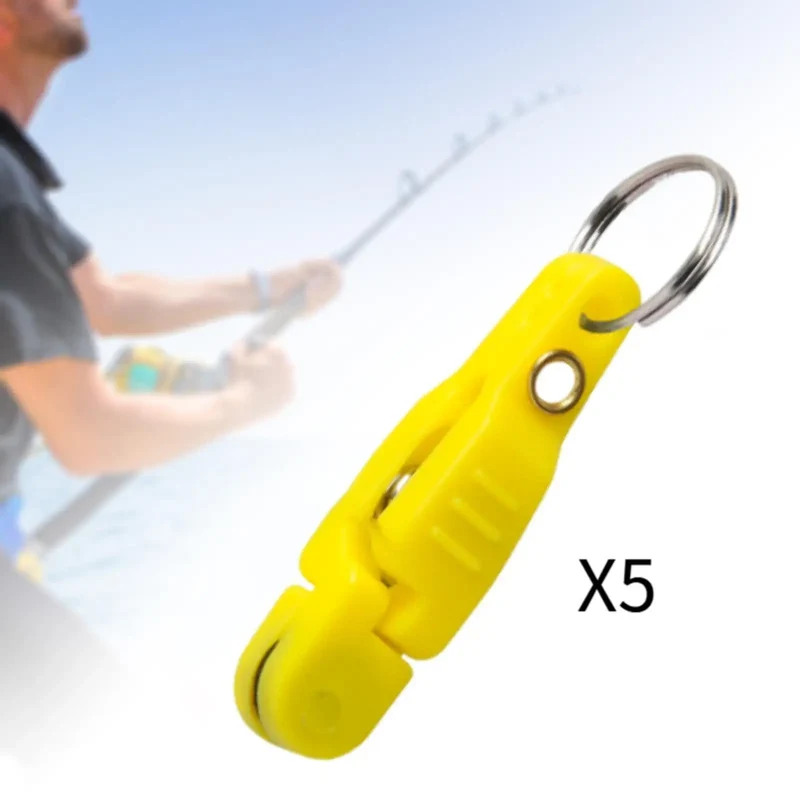 5 Pieces Heavy Tension Snap Release Clips for Weight Boat Fishing Downrigger with Key Ring for Kite Weight Downrigger