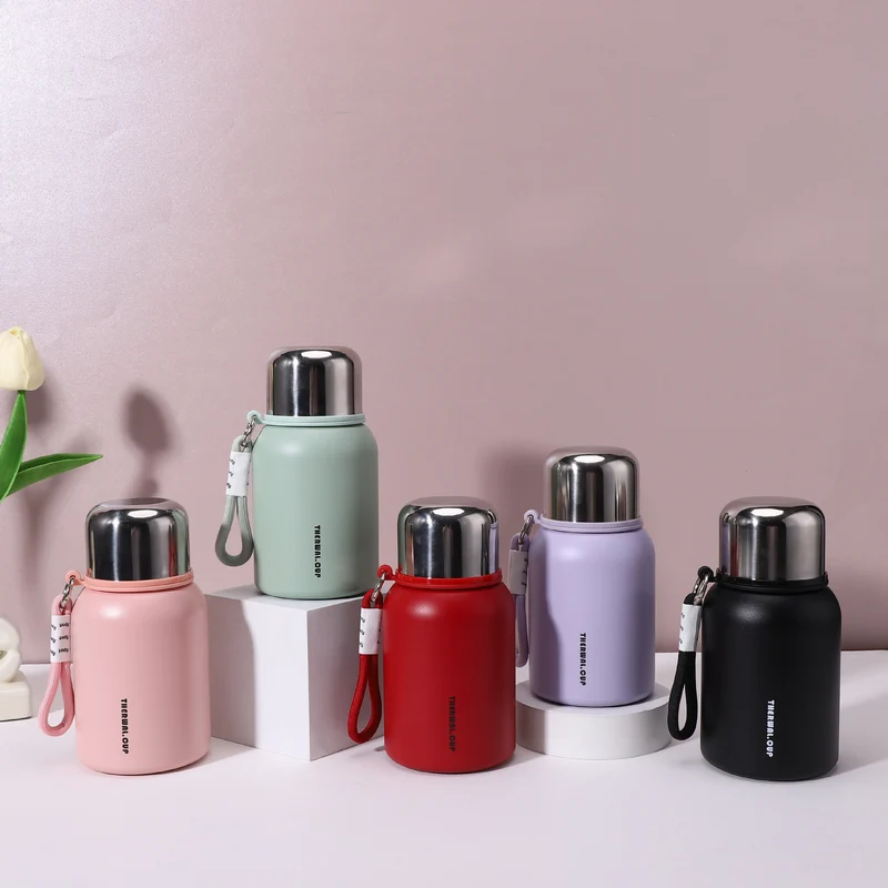 316 Stainless Steel All-Steel Lid Thermos Cup Mini Compact Flap Pocket Pants Cup High-Looking Portable Water Cup with Rope Customization