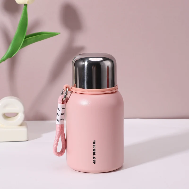 316 Stainless Steel All-Steel Lid Thermos Cup Mini Compact Flap Pocket Pants Cup High-Looking Portable Water Cup with Rope Customization