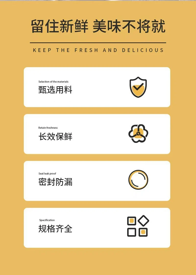 Cross-Border Stainless Steel Crisper Food Storage Box Refrigerator Sealed Box Fruit Lunch Box Lunch Box Korean Three-Piece Set