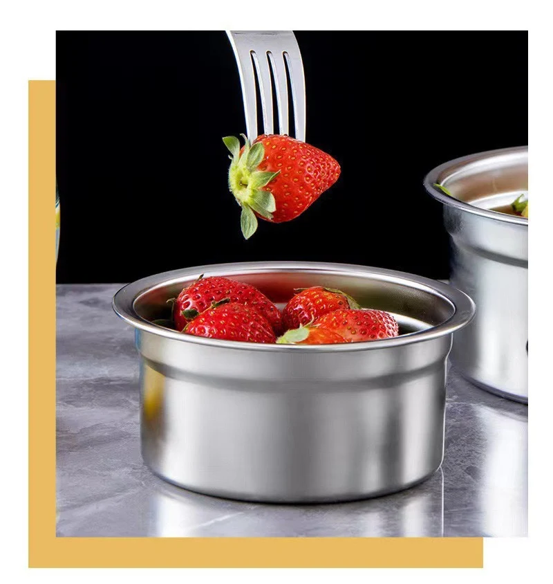 Cross-Border Stainless Steel Crisper Food Storage Box Refrigerator Sealed Box Fruit Lunch Box Lunch Box Korean Three-Piece Set