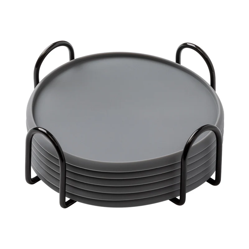 Wholesale Round 10cm Silicone Coaster Set with Cup Holder for Storing Food-Grade Tea Cups