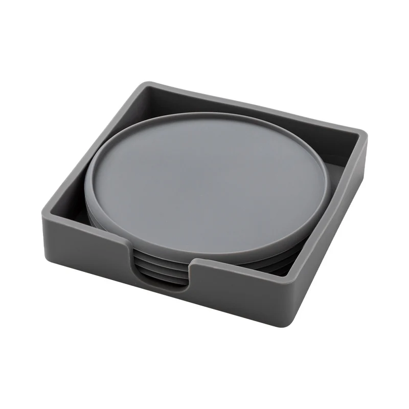 Wholesale Round 10cm Silicone Coaster Set with Cup Holder for Storing Food-Grade Tea Cups