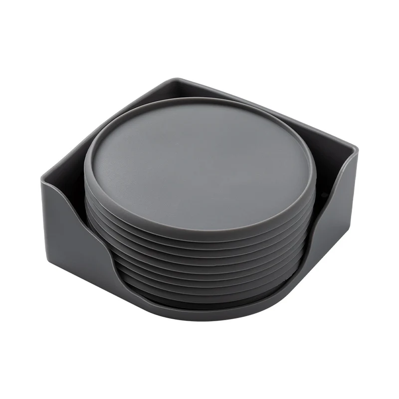 Wholesale Round 10cm Silicone Coaster Set with Cup Holder for Storing Food-Grade Tea Cups