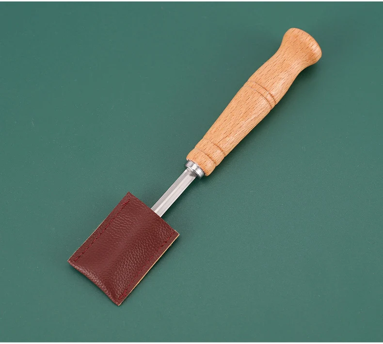 Wooden Handle Curved Bread Cutter Creative Stainless Steel Bread Trimming Knife Dough Dividing Knife European Style Baguette Cutting Pattern