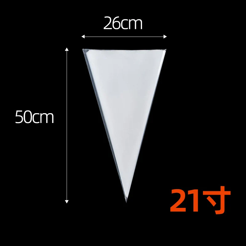 Explosion-Proof High-Pressure Disposable Piping Bag Thickeneded Transparent Spot Plastic Ldpe Environmentally Friendly Triangle Bag 50 Pieces Small Size