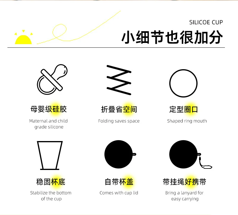 Cross-Border Silicone Foldable Water Cup, Portable Mouthwash Cup for Outdoor Travel, Lightweight and Convenient Cup, Watercup Portable