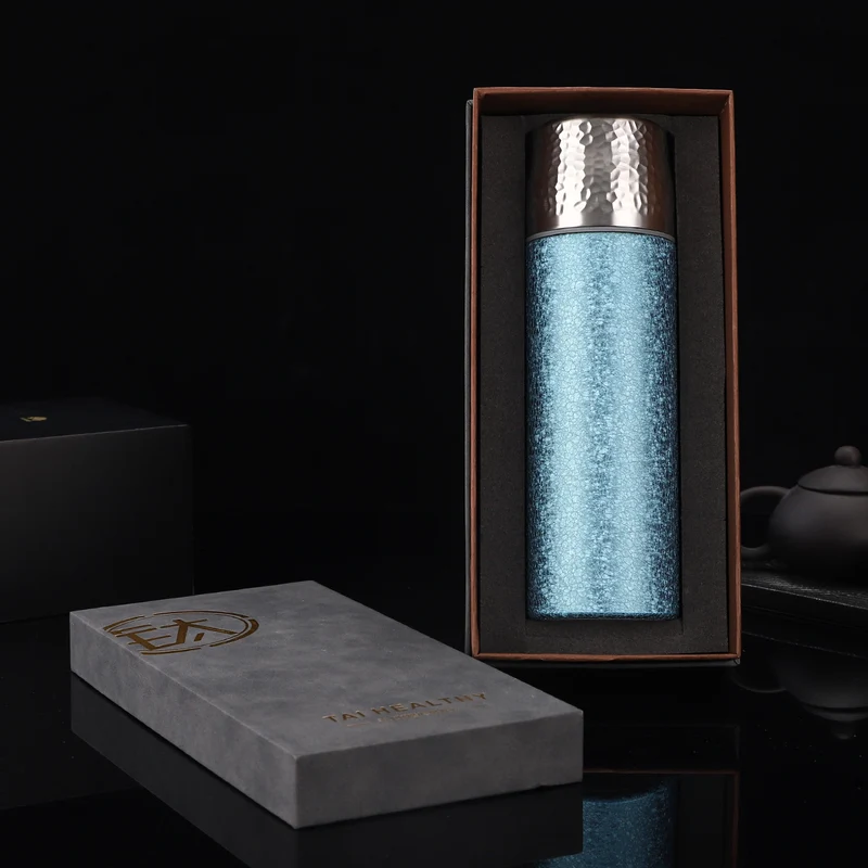 New High-Looking Pure Titanium Insulated Titanium Cup, Light Luxury and High-End Business Gift Water Cup, High-End Household Tea Cup