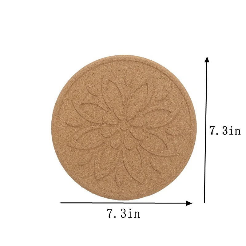 Round Cork Insulation Mat Pot Mat Placemat Plate Wooden Mat Bowl Mat Household Anti-Scalding Mat Table Mat Dining Table Mat