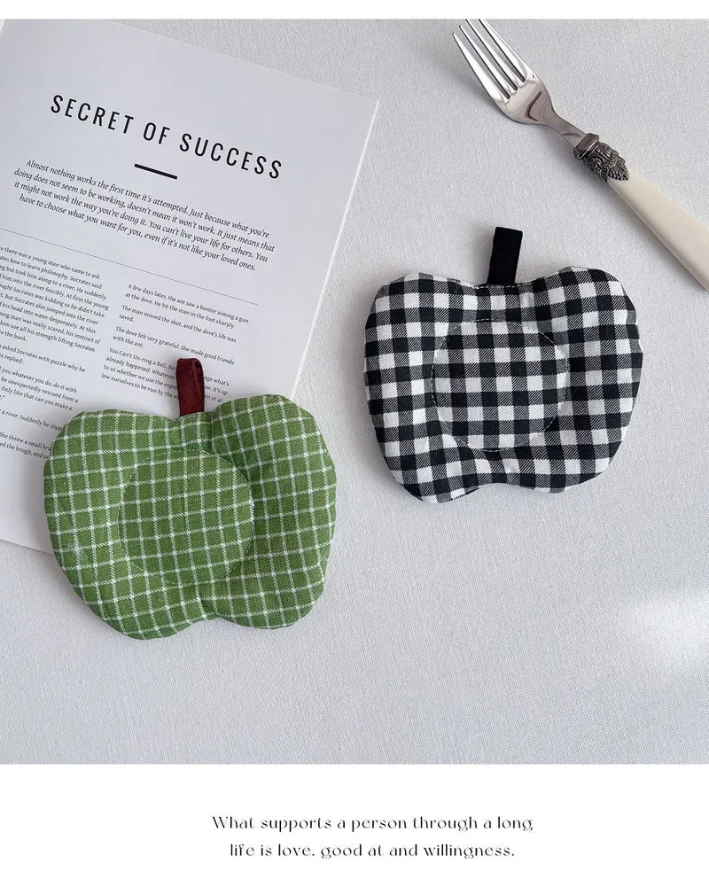 Meizuo Elements Korean-Style Ins-Style Apple Quilted Coasters Fabric Tea Coasters Cute Anti-Scalding Mats Factory Direct Sale