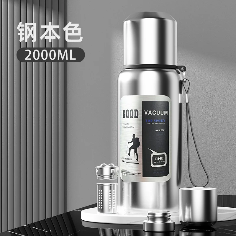 316 stainless steel liner large capacity vacuum all-steel thermos cup outdoor travel mountaineering fitness portable thermos pot