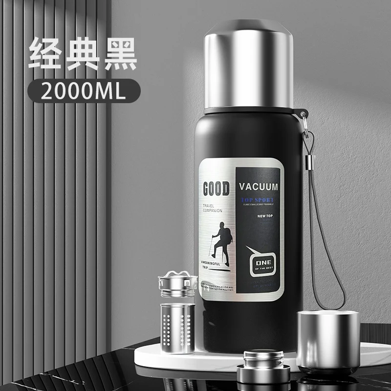 316 stainless steel liner large capacity vacuum all-steel thermos cup outdoor travel mountaineering fitness portable thermos pot