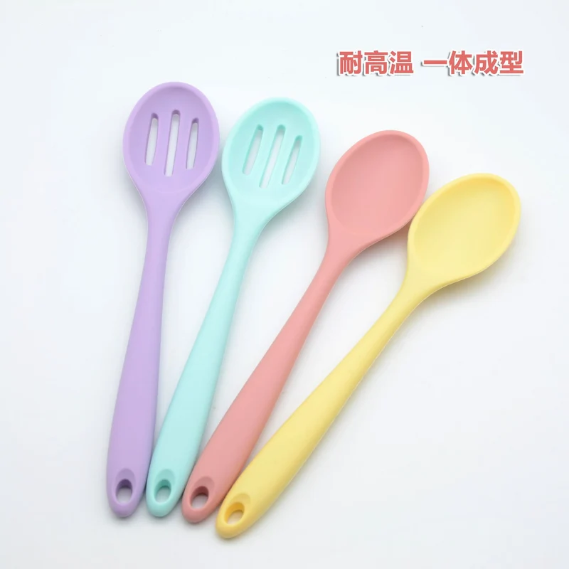Food Grade Silicone Spoon, Kidsren's Safety Table Spoon, High Temperature Resistant Non-Stick Pan, Student Spoon, Baby Food Supplement Mixing Spoon