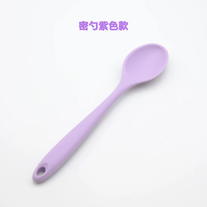 Food Grade Silicone Spoon, Kidsren's Safety Table Spoon, High Temperature Resistant Non-Stick Pan, Student Spoon, Baby Food Supplement Mixing Spoon