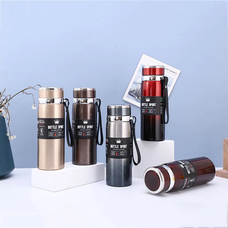 Large-Capacity Sling Pot 316 Stainless Steel Thermos Cup Outdoor Sports Rope Portable Travel Pot Car Water Cup