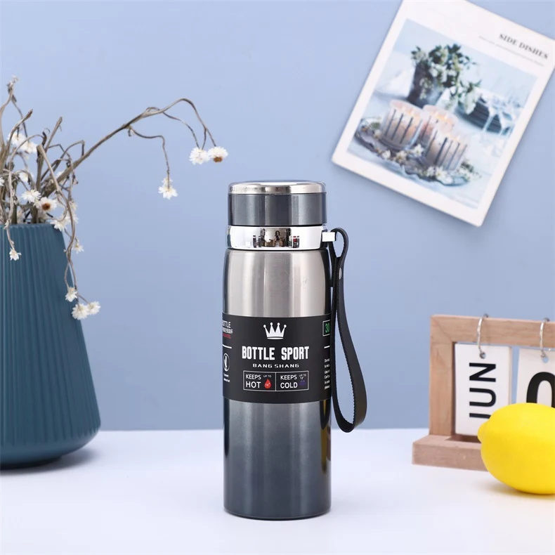 Large-Capacity Sling Pot 316 Stainless Steel Thermos Cup Outdoor Sports Rope Portable Travel Pot Car Water Cup