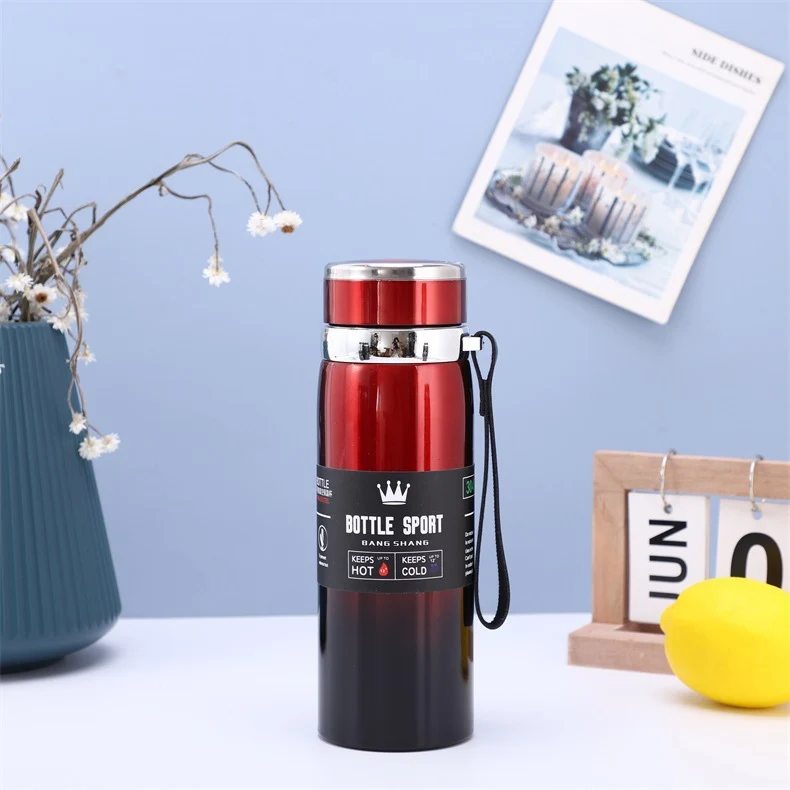 Large-Capacity Sling Pot 316 Stainless Steel Thermos Cup Outdoor Sports Rope Portable Travel Pot Car Water Cup