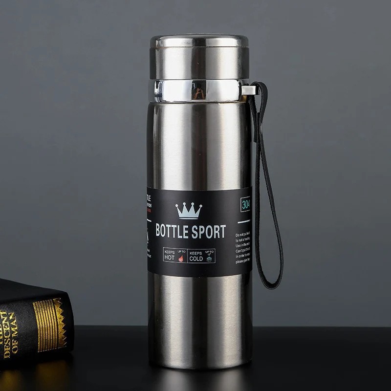 Large-Capacity Sling Pot 316 Stainless Steel Thermos Cup Outdoor Sports Rope Portable Travel Pot Car Water Cup