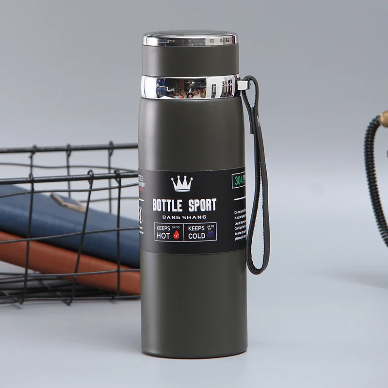 Large-Capacity Sling Pot 316 Stainless Steel Thermos Cup Outdoor Sports Rope Portable Travel Pot Car Water Cup