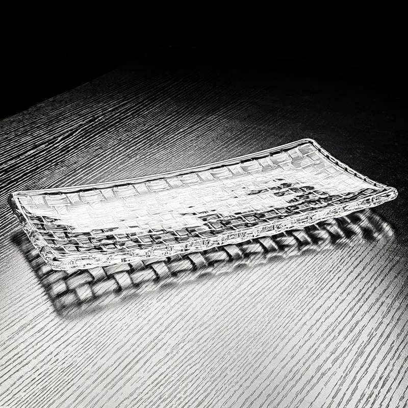 Crystal Glass Tray Fruit Tray Transparent Fruit Tray Classy Classy Rectangular Afternoon Tea Tray Classy Classy