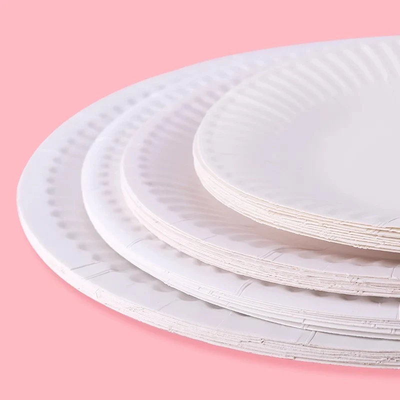 20 Pack Birthday Cake Plate Picnic Party Tableware Paper Plate Kindergarten Art Painting White Paper Plate