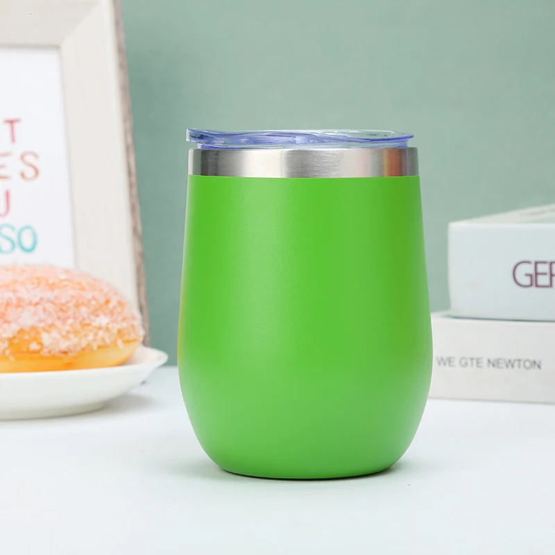 304 Stainless Steel Eggshell Cup Portable Cross-Border U-Shaped Wine Thermos Cup 12oz Cup American Style Wholesale Aviation Cup