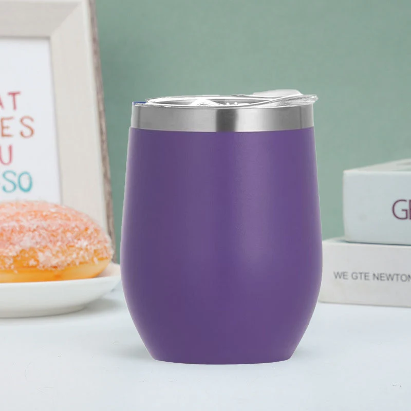 304 Stainless Steel Eggshell Cup Portable Cross-Border U-Shaped Wine Thermos Cup 12oz Cup American Style Wholesale Aviation Cup
