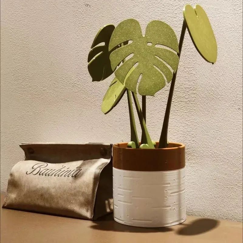 Monstera coaster plant Bamboo Coaster Plant with Magnet 3D Printing Cross-border Explosions