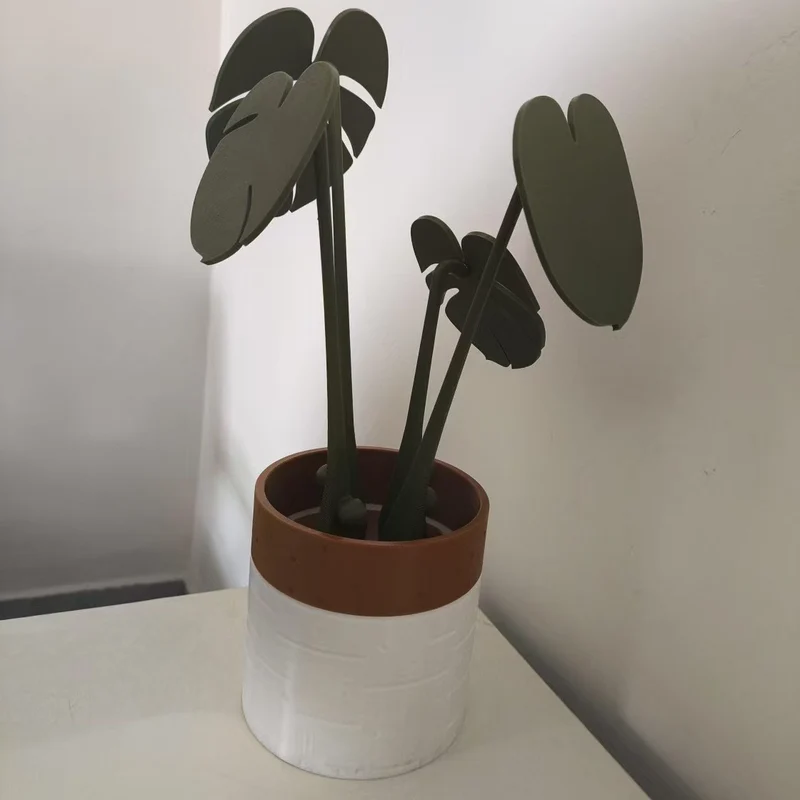 Monstera coaster plant Bamboo Coaster Plant with Magnet 3D Printing Cross-border Explosions
