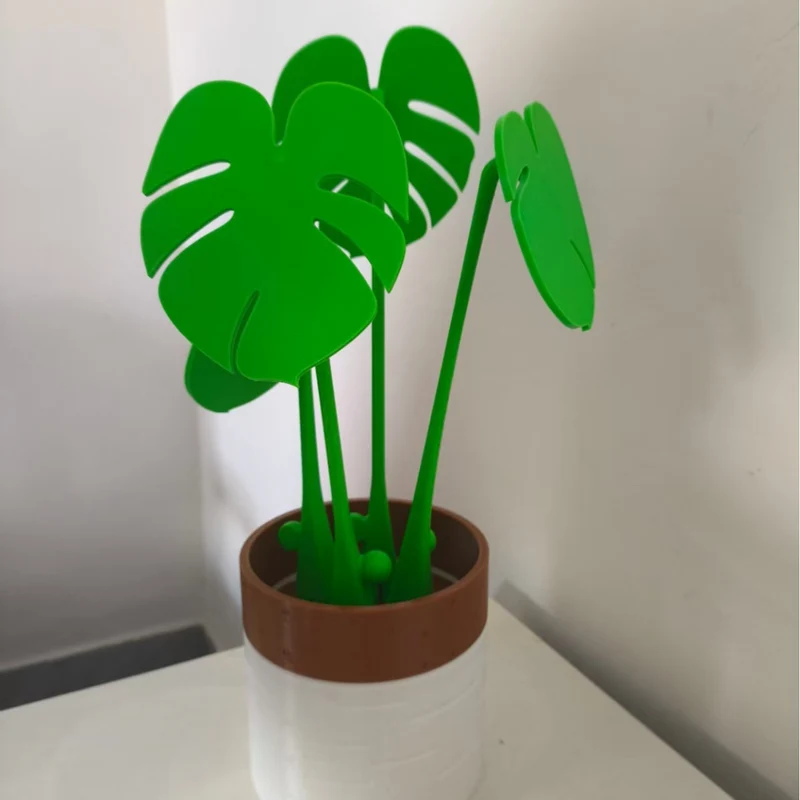 Monstera coaster plant Bamboo Coaster Plant with Magnet 3D Printing Cross-border Explosions