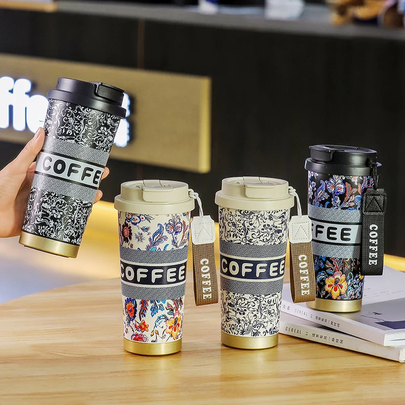 Overlord Tea Ji Tongyi Thermos Cup 316 Stainless Steel Lily-in-the-valley Coffee Cup Portable Car Double Drinking Gift Water Cup