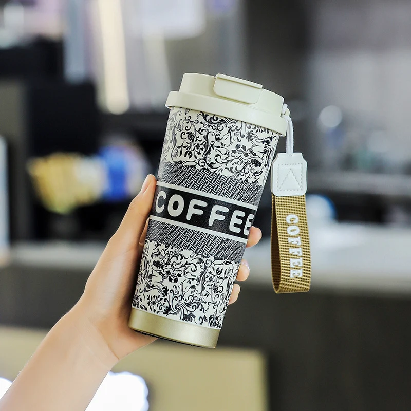 Overlord Tea Ji Tongyi Thermos Cup 316 Stainless Steel Lily-in-the-valley Coffee Cup Portable Car Double Drinking Gift Water Cup