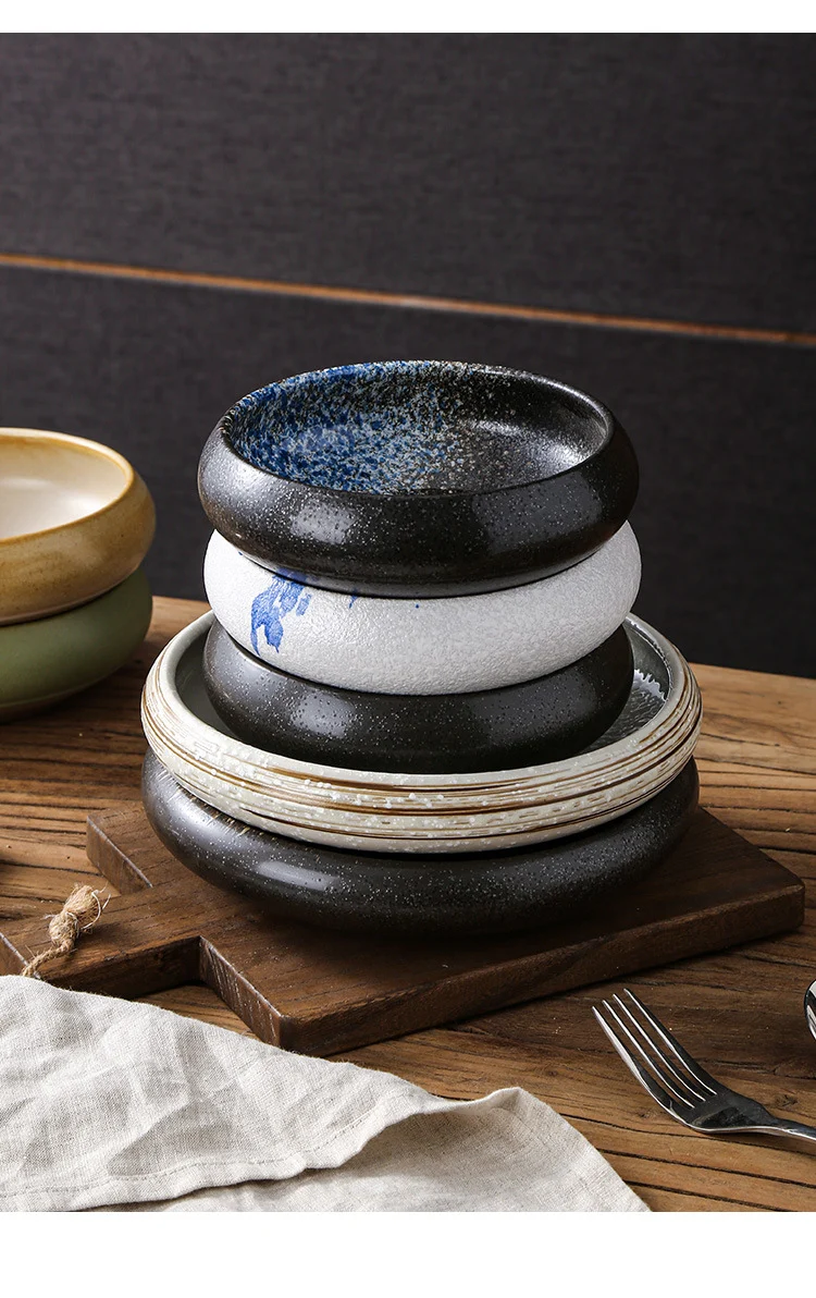 Retro Japanese Style Ceramic Bowl Creative Personality Household Rice Bowl Restaurant Special Snack Bowl Dessert Salad Bowl