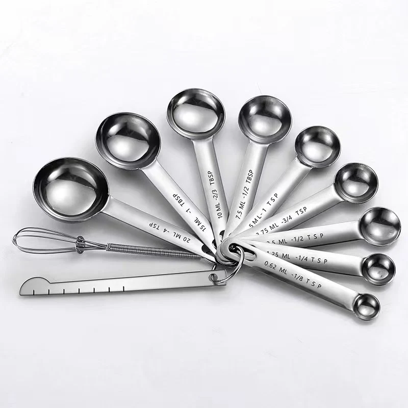 In-Stock Stainless Steel Measuring Spoons and Cups Set Baking Measuring Spoons Measuring Cups with Scale Multi-Purpose Spoons