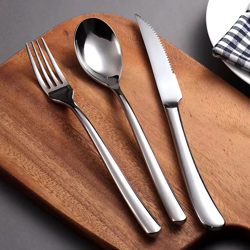 3 04 months light steak knife fork spoon thickened stainless steel tableware western food knife fork spoon dessert spoon upscale hotel restaurant