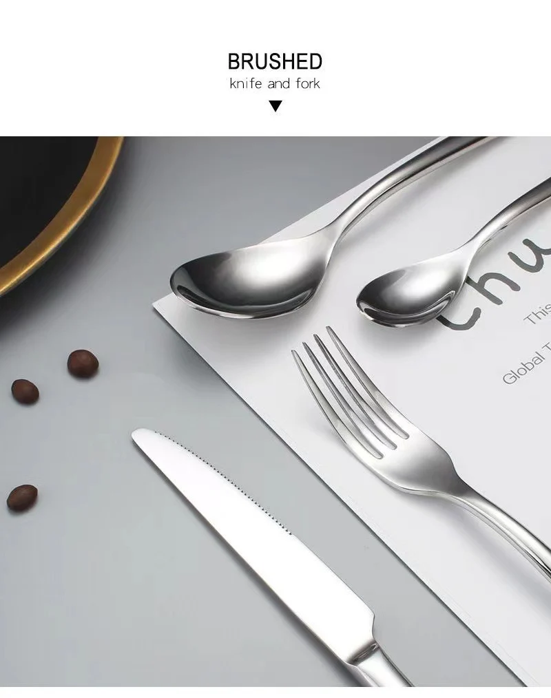 3 04 months light steak knife fork spoon thickened stainless steel tableware western food knife fork spoon dessert spoon upscale hotel restaurant