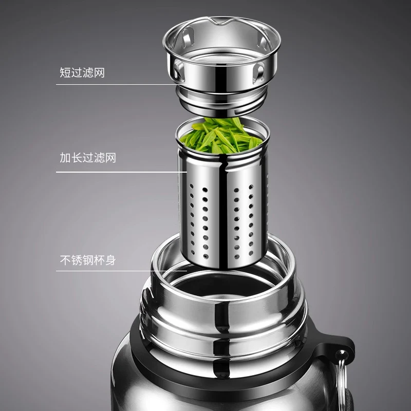 Large Capacity 316 Stainless Steel All-Steel Pot Men's Outdoor Travel Mountaineering Portable Thermos Cup Wholesale Cross-Border