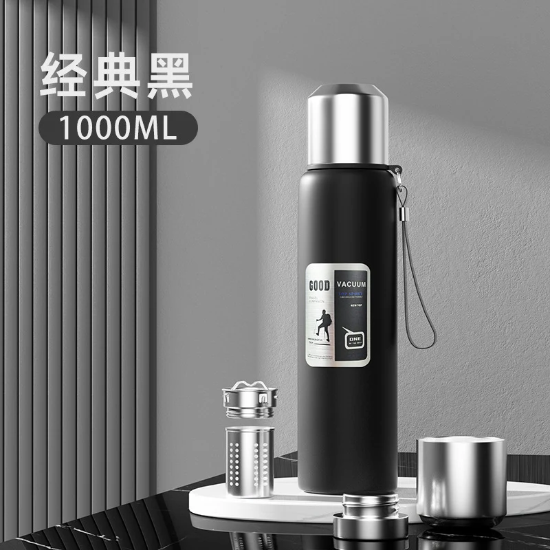 Large Capacity 316 Stainless Steel All-Steel Pot Men's Outdoor Travel Mountaineering Portable Thermos Cup Wholesale Cross-Border