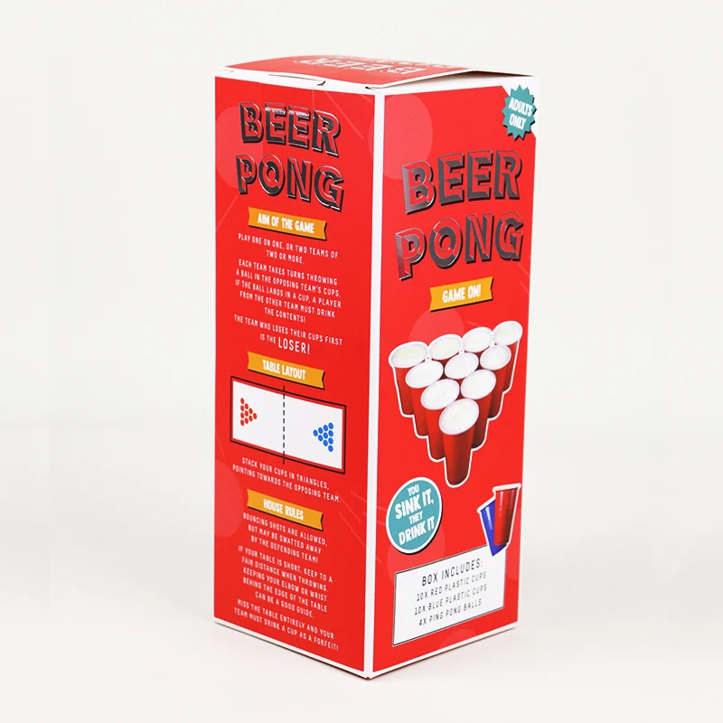 Disposable Plastic Cup Beer Table Tennis Cup Color Box suit Beer Game Cup Party Solo Cup 16oz Red Blue