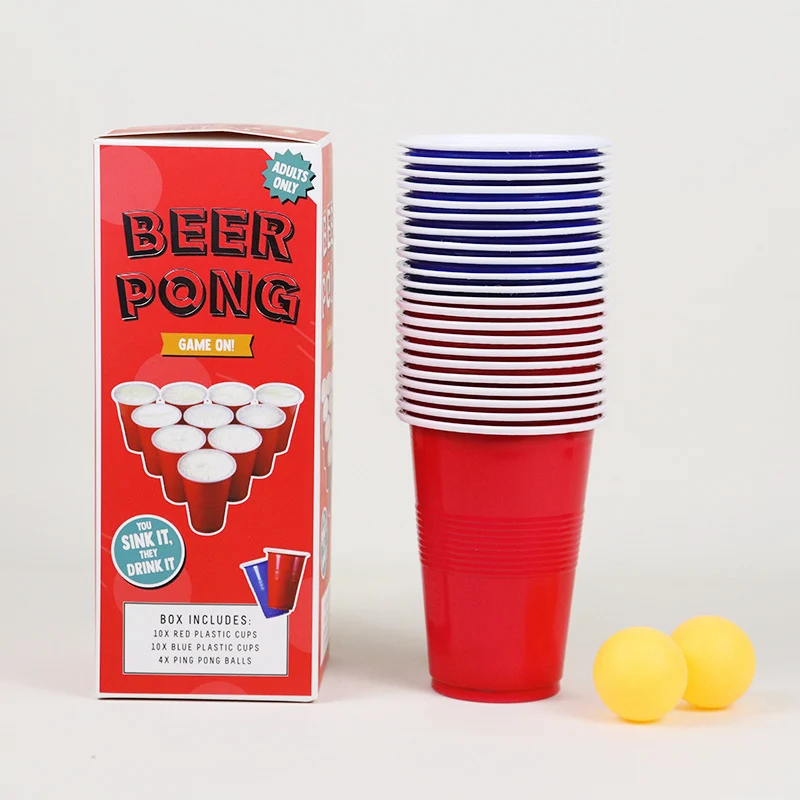 Disposable Plastic Cup Beer Table Tennis Cup Color Box suit Beer Game Cup Party Solo Cup 16oz Red Blue