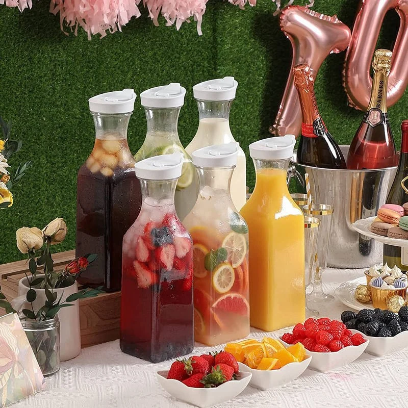 1500ml Juice Bottle, Milk Bottle, 50 oz Sealed Lid Cold Water Bottle, Plastic Jug, Beverage Bottle, Coffee Cold Brew Pot