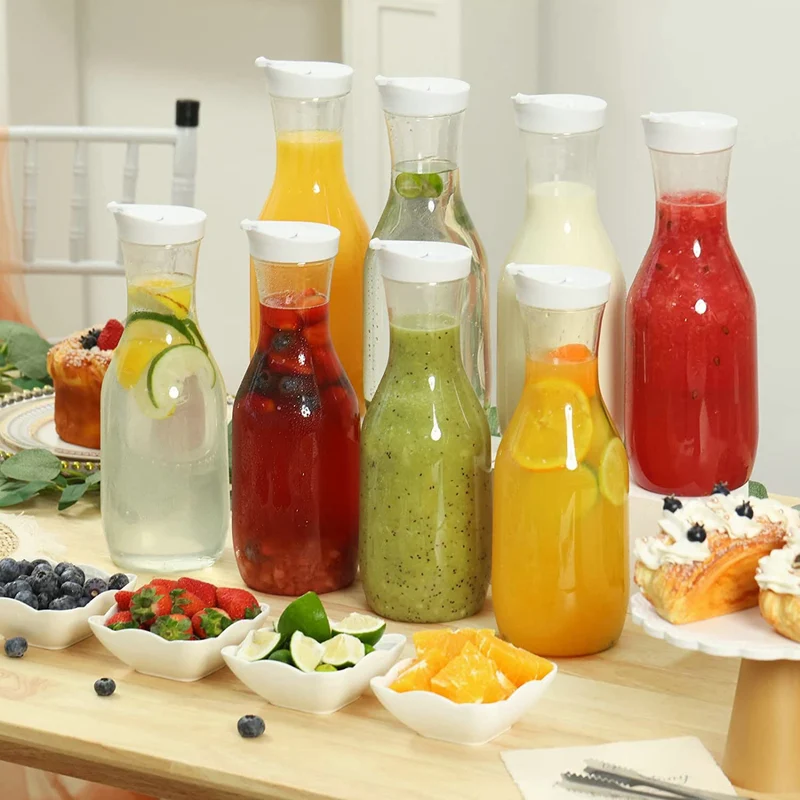 1500ml Juice Bottle, Milk Bottle, 50 oz Sealed Lid Cold Water Bottle, Plastic Jug, Beverage Bottle, Coffee Cold Brew Pot