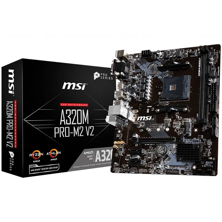 Used MSI A320M PRO-M2 V2 AMD AM4 Micro ATX Gaming Motherboard with AMD Ryzen 3 3200G CPU Combo