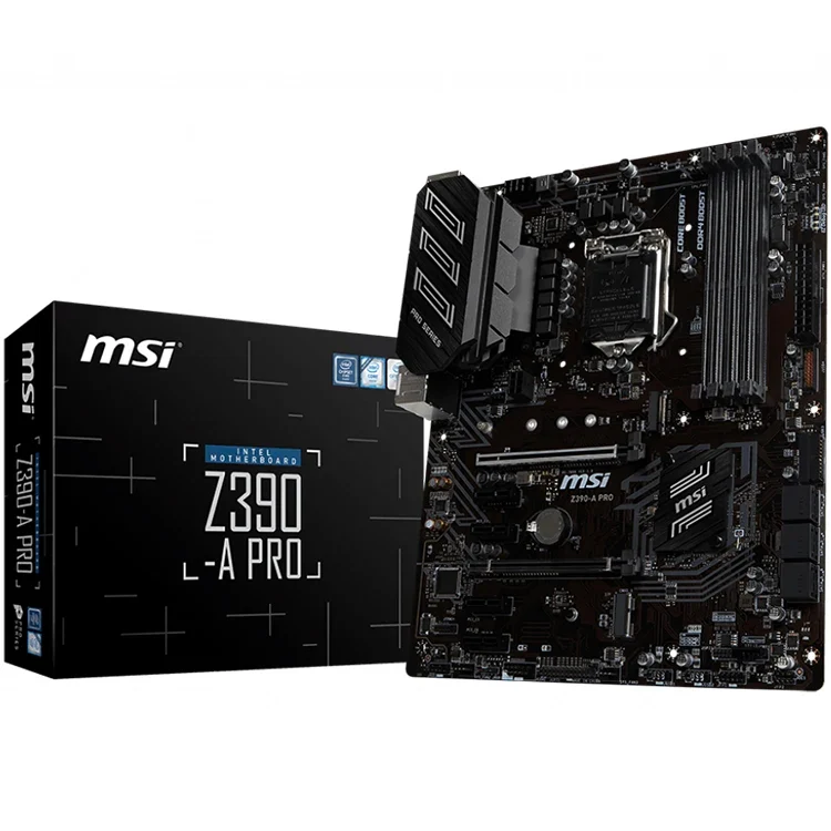 MSI Z390-A PRO Used Gaming Motherboard with Intel LGA 1151 Socket Z390 Chipset Supports Intel Core 9th/ 8th Gen Processors